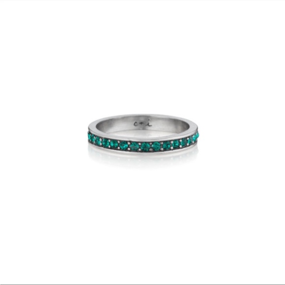 🚫SOLD🚫NEW Chloe + Isabel Emerald Pavé Birthstone Stacking Ring - Picture 1 of 5